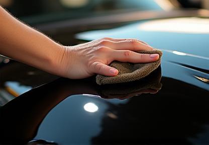 Application de cire sur voiture